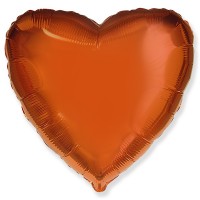 Шар с гелием фольга Сердце Оранжевый 18&rdquo;/45см
